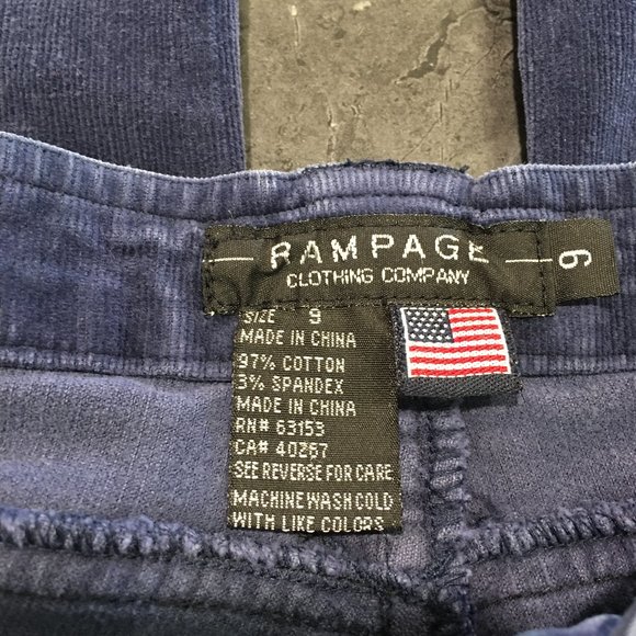 Vintage 90s Rampage Navy Velvet Low Rise Bootcut Jeans, Size 9 - Picture 7 of 16